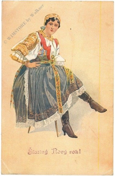 ak220005 Dame in Tracht