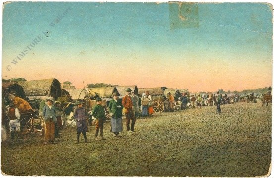 Jahrmarkt in Südungarn, Obstverkäufer