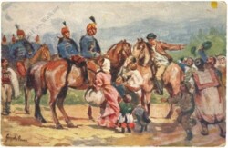 Gergely: Die vom Feind befreite Bevölkerung empfängt mit Jubel die einziehenden Husaren