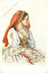 ak220267 Dame in Tracht