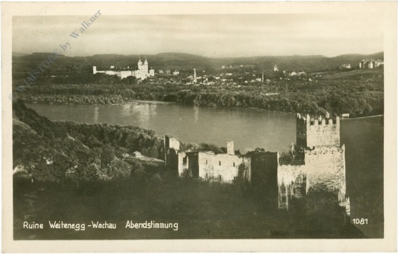 melk an der donau, ruine weitenegg, abendstimmung