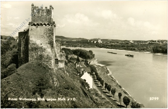 melk an der donau, ruine weitenegg, blick gegen melk