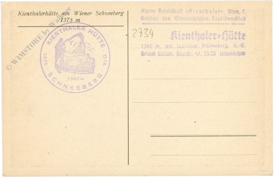 puchberg am schneeberg, kienthalerhütte