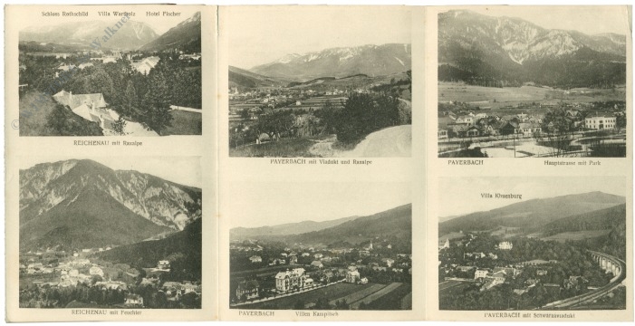 reichenau an der rax, multiansicht mit 5 karten