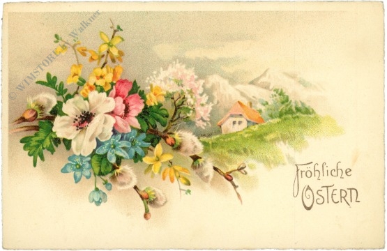 ostern blumengesteck mit haus ostern blumengesteck mit haus