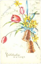 ostern tulpen, forsythie und glocken