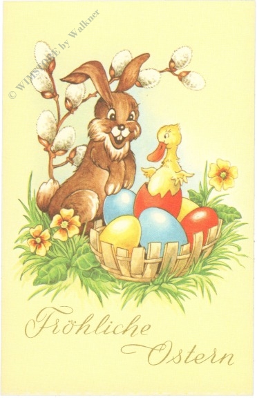 ostern hase mit eier und küken