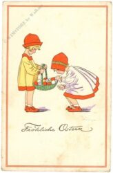 ostern mädchen mit korb