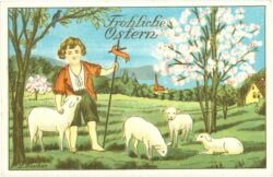 ostern hirte mit schafen