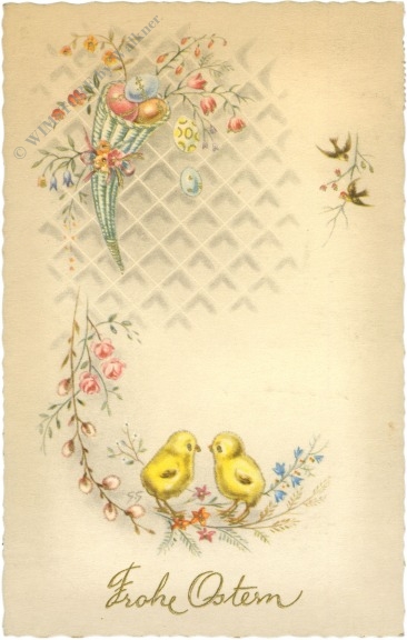 ostern küken mit blütenzweigen ostern küken mit blütenzweigen