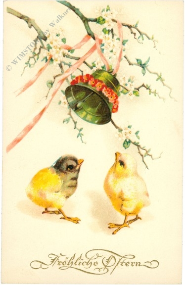 ostern kücken unter einem zweig mit glocke ostern kücken unter einem zweig mit glocke