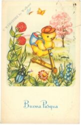 ostern küken mit roller