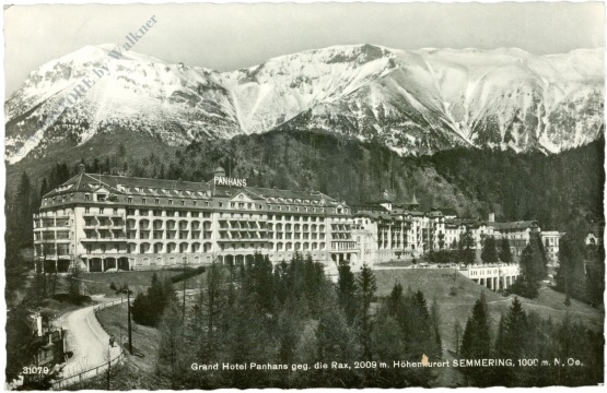 semmering, grand hotel panhans gegen die rax