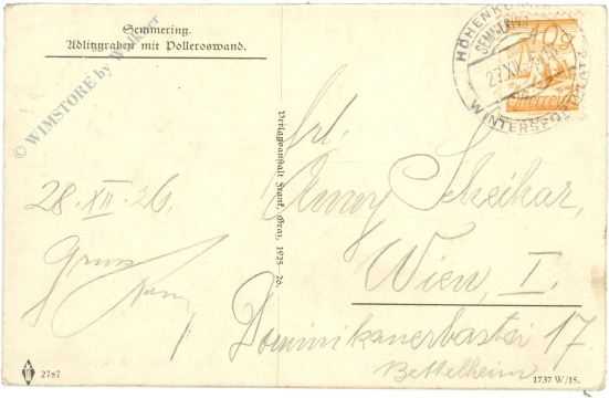 semmering, adlitzgraben mit polleroswand