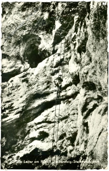 weissenbach an der triesting, steinwandlklamm, große leiter am r. decker steig weissenbach an der triesting, steinwandlklamm, große leiter am r. decker steig