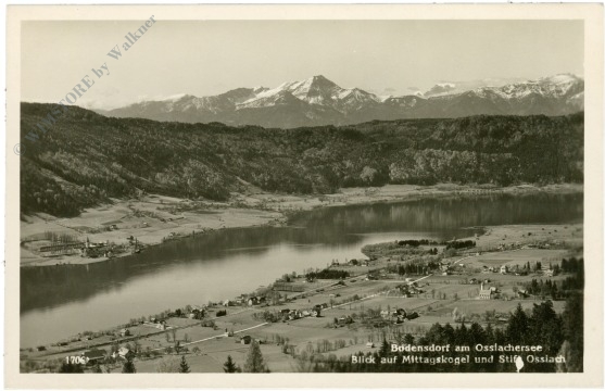 bodensdorf am ossiachersee, blick auf mittagskogel und stift ossiach