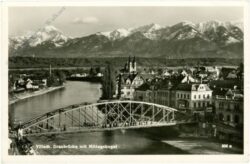 villach, draubrücke mit mittagskogel