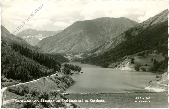 zell, karawanken, stausee im freibachtal mit koschutta