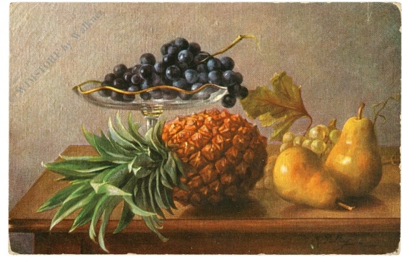 trauben, birnen und ananas