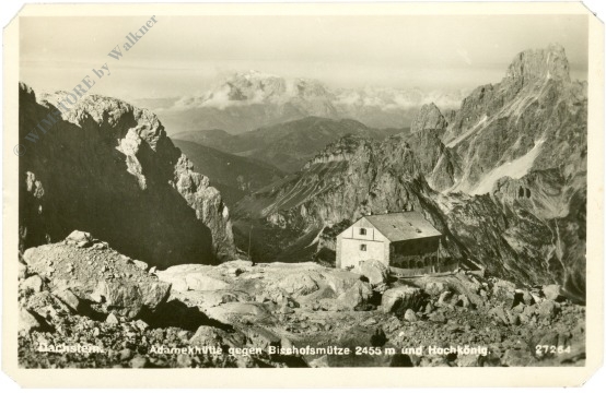 dachstein, adamekhütte gegen bischofmütze und hochkönig