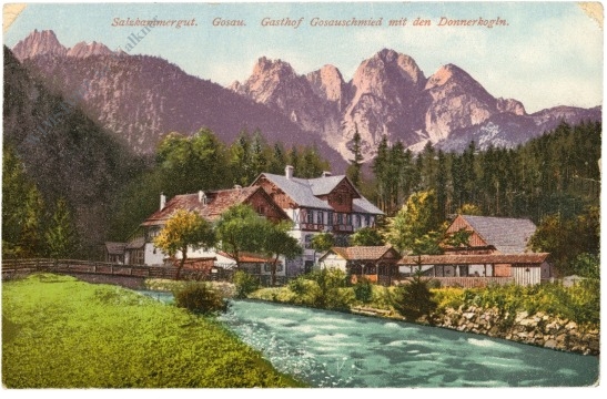 gosau, gasthof gosauschmied mit den donnerkogeln