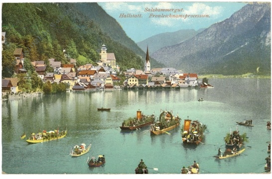hallstatt, fronleichnamsprozession hallstatt, fronleichnamsprozession