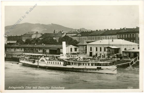 linz, anlegestelle mit dampfer babenberg linz, anlegestelle mit dampfer babenberg