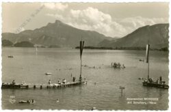 mondsee, alpenseebad mit schafberg
