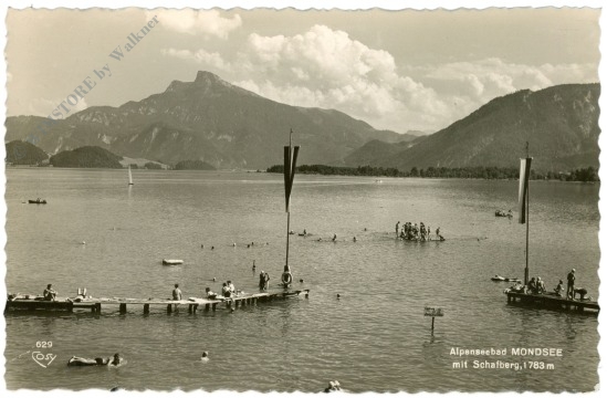 mondsee, alpenseebad mit schafberg