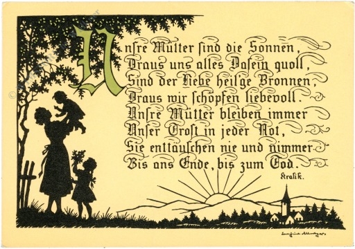 muttertag: scherenschnitt mit vers