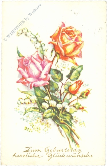 geburtstag: rosen mit maiglöckchen