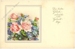 geburtstag: rosen und vergissmeinnicht