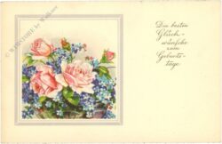 geburtstag: rosen und vergissmeinnicht