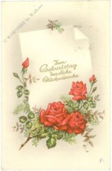 geburtstag: bogen papier mit rosen