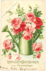 namenstag: rosen in gießkanne