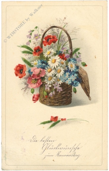 namenstag: korb voller blumen