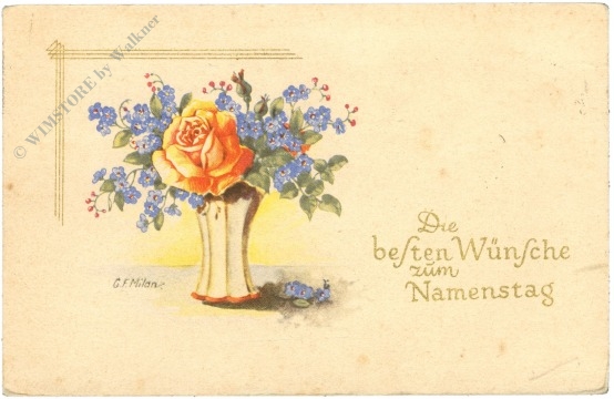 namenstag: rose mit vergissmeinnicht