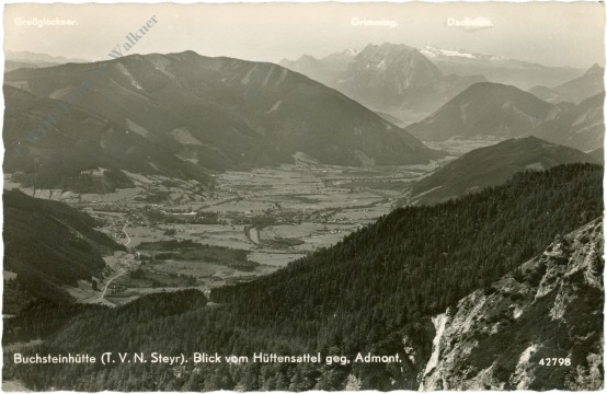 admont, buchsteinhütte, blick vom hüttensattel gegen admont