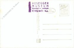 krieglach, rosegger's sterbehaus, des dichters sterbezimmer