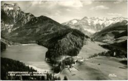 eisenerz, leopoldsteiner see mit pfaffenstein und blick gegen eisenerz u. reichenstein