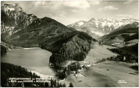 eisenerz, leopoldsteiner see mit pfaffenstein und blick gegen eisenerz u. reichenstein