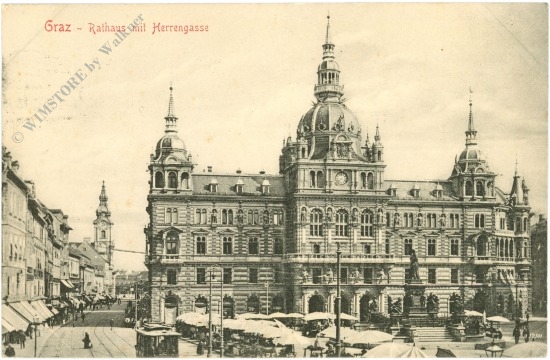 graz, rathaus mit herrengasse