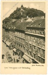 graz, herrengasse mit schlossberg