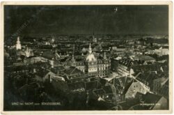 graz, bei nacht vom schlossberg