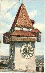 graz, uhrturm mit bilderfach (ansichten von graz)