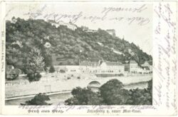 graz, schlossberg und neuer mur quai