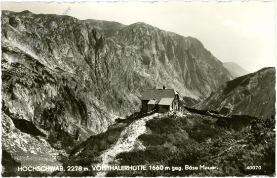 hochschwab, voisthalerhütte gegen böse mauer