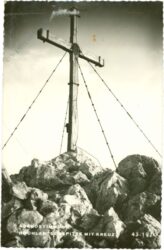 hochlantsch, abendstimmung hochlantschspitze mit kreuz