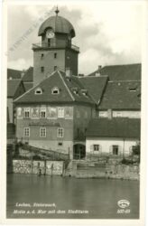 leoben, motiv a.d. mur mit dem stadtturm