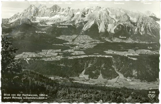 ramsau, blick von der hochwurzen gegen ramsau und dachstein ramsau, blick von der hochwurzen gegen ramsau und dachstein